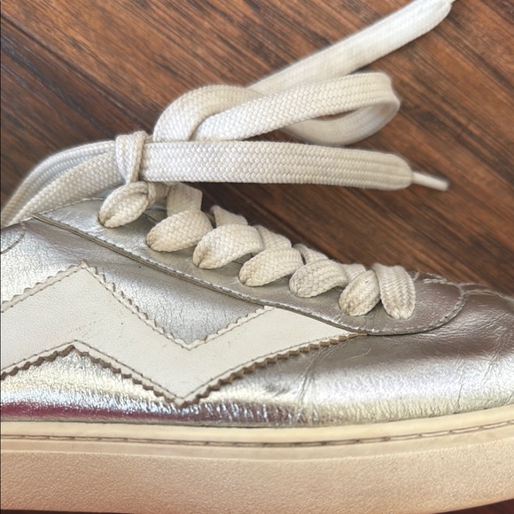 Stuart Weitzman Silver and White Women's Sneakers - Picture 11 of 14